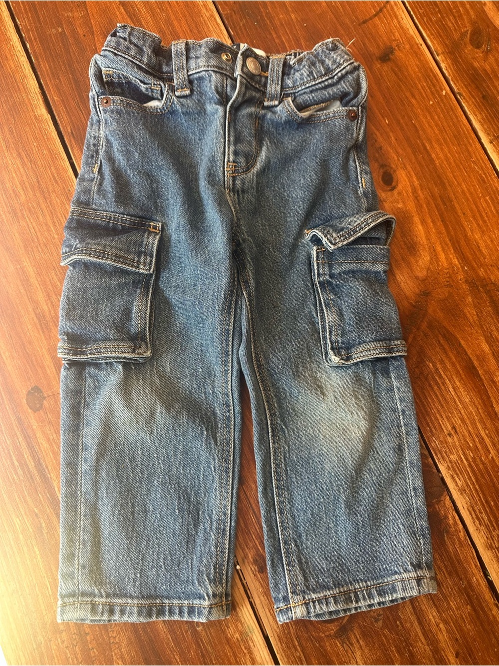 Toddler adjustable waste old navy wide leg cargo jeans